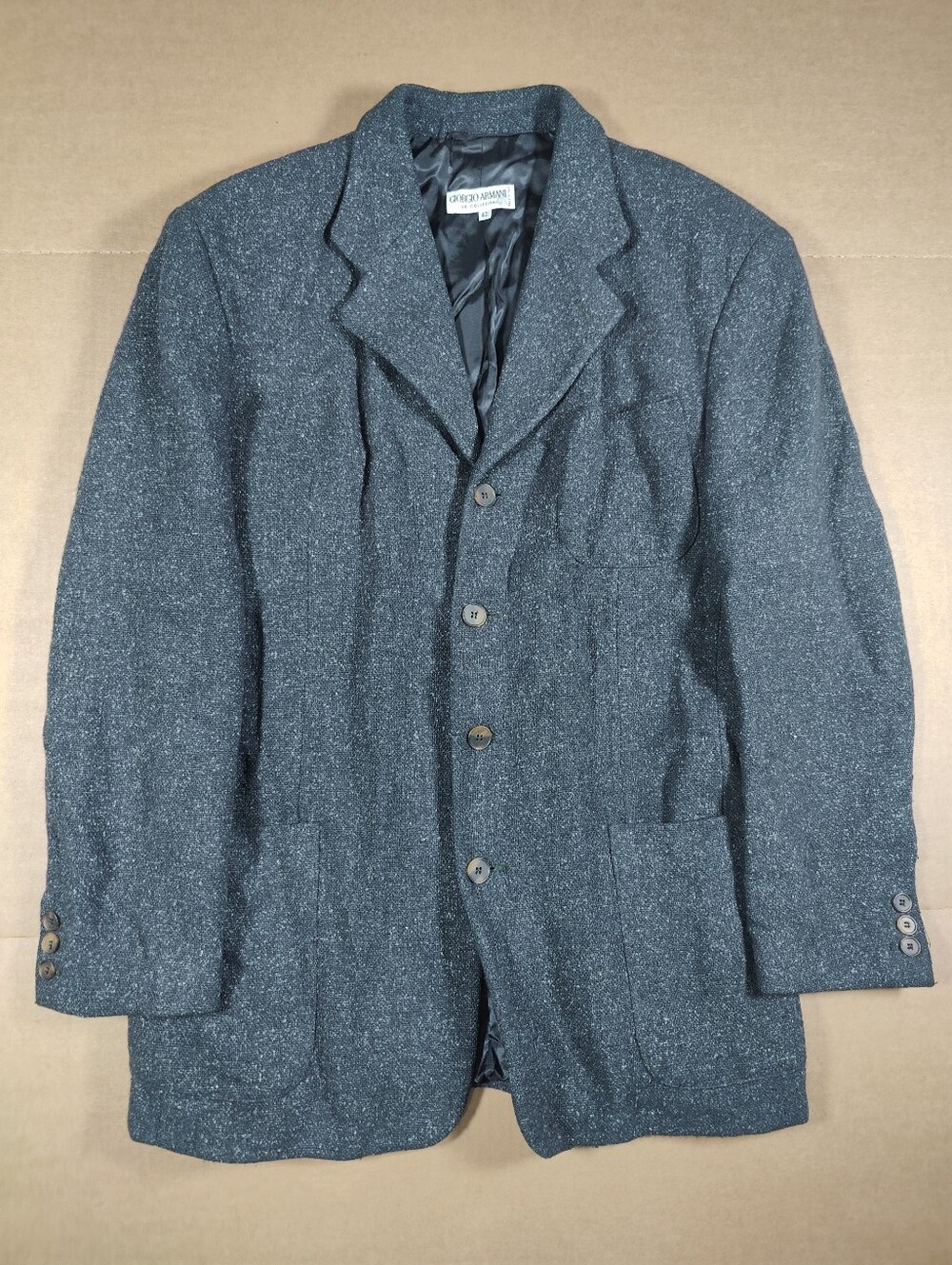 Giorgio Armani Gray Wool Silk Overcoat Oversized Size 42 Made In Italy